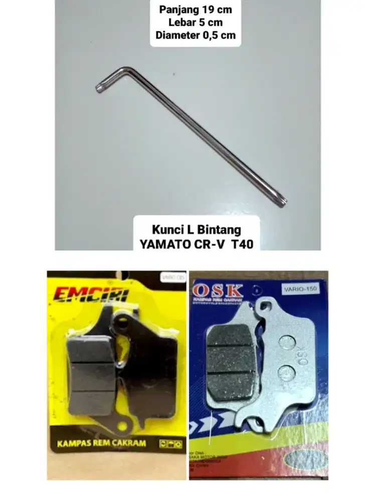 KampasRemDepan Vario Led 150/125/110/Beat FI/Kunci L Bintang T40