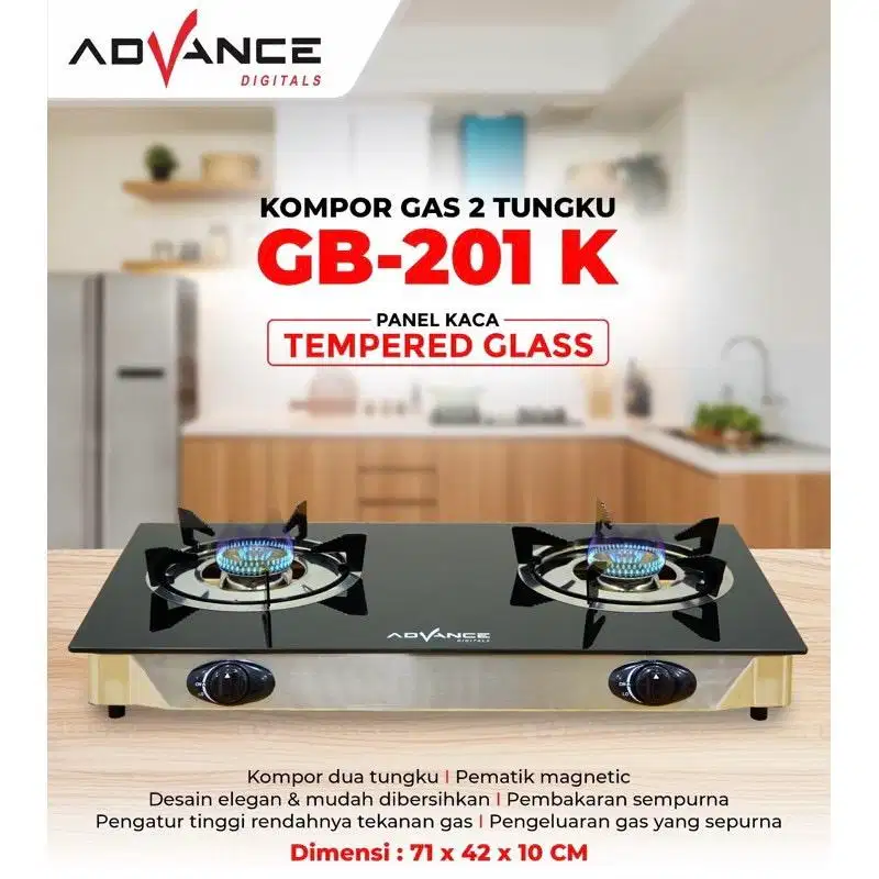 Jual kompor Advance 2 tungku pemakaian 5 bulan masih bening ada 2 unit