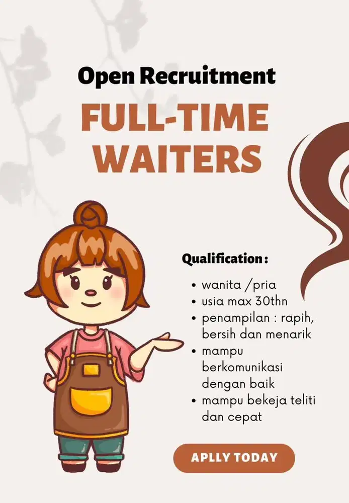 Lowongan kerja waiter/waitress