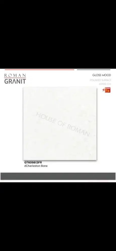 New Keramik Granite Roman tipe dCharleston Bone Glossy