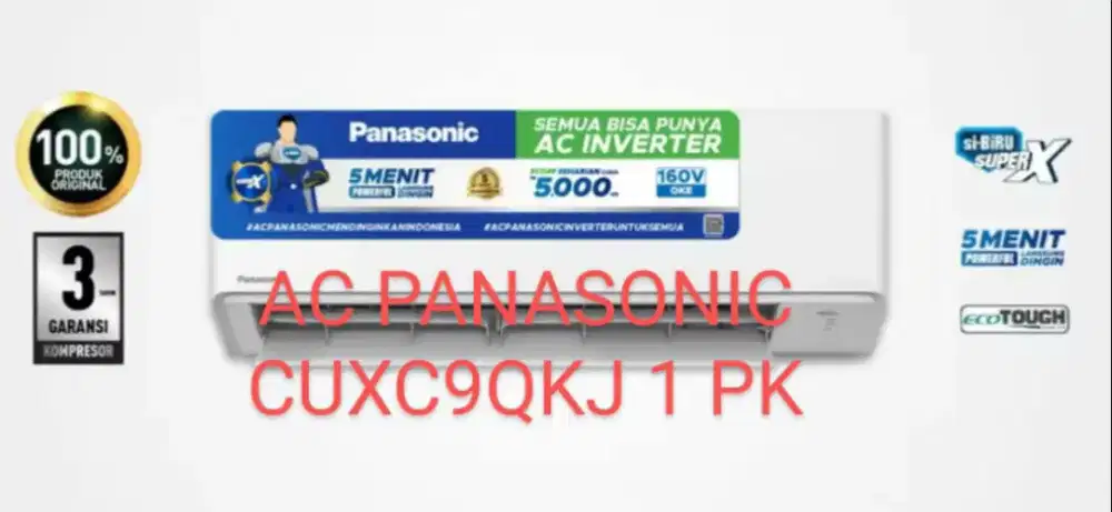 AC PANASONIC 1 PK TYPE CUXC9QKJ, BARU GRESS, GARANSI RESMI