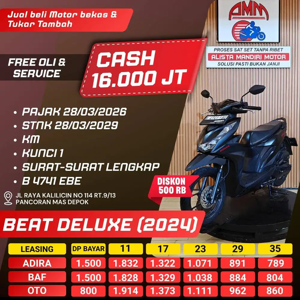 KREDIT DP 800 BEAT DELUXE TH 2024 BISA BAYAR PAKAI CC/PAYLATER