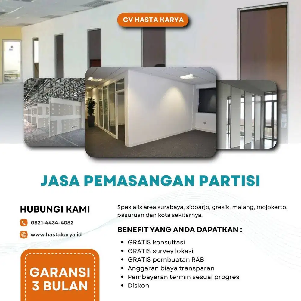 GARANSI 90 HARI !!! Spesialis Pasang Partisi Gypsum Sidoarjo