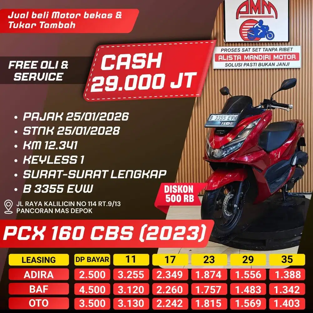 PCX 160 CBS TH 2023 BISA CASH/KREDIT/TT/ BAYAR PAKAI CC/PAYLATER