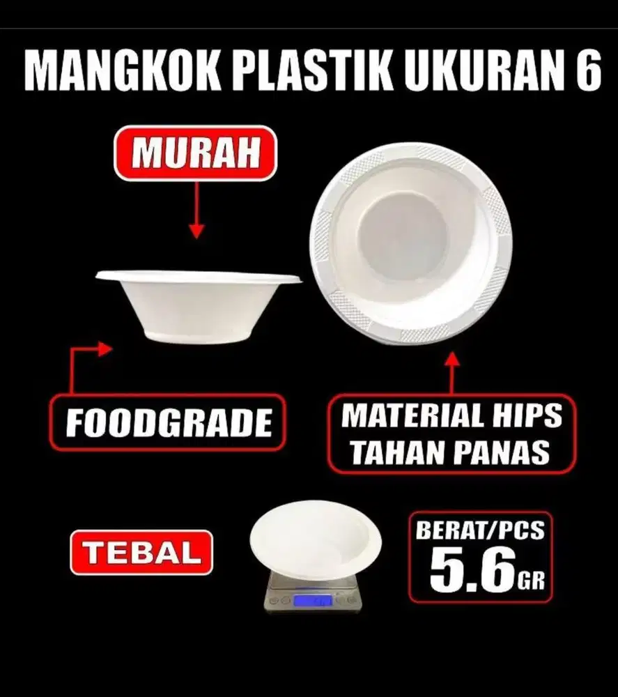 Mangkok plastik bakso prasmanan murah