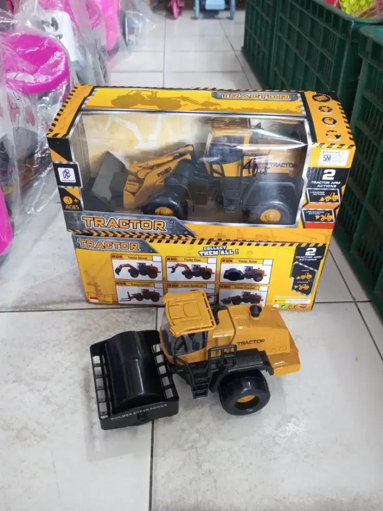 Mainan anak tractor roller stom buldozer