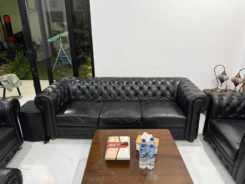 SOFA CHESTERFIELD CLASSIC LEATHER GENUINE