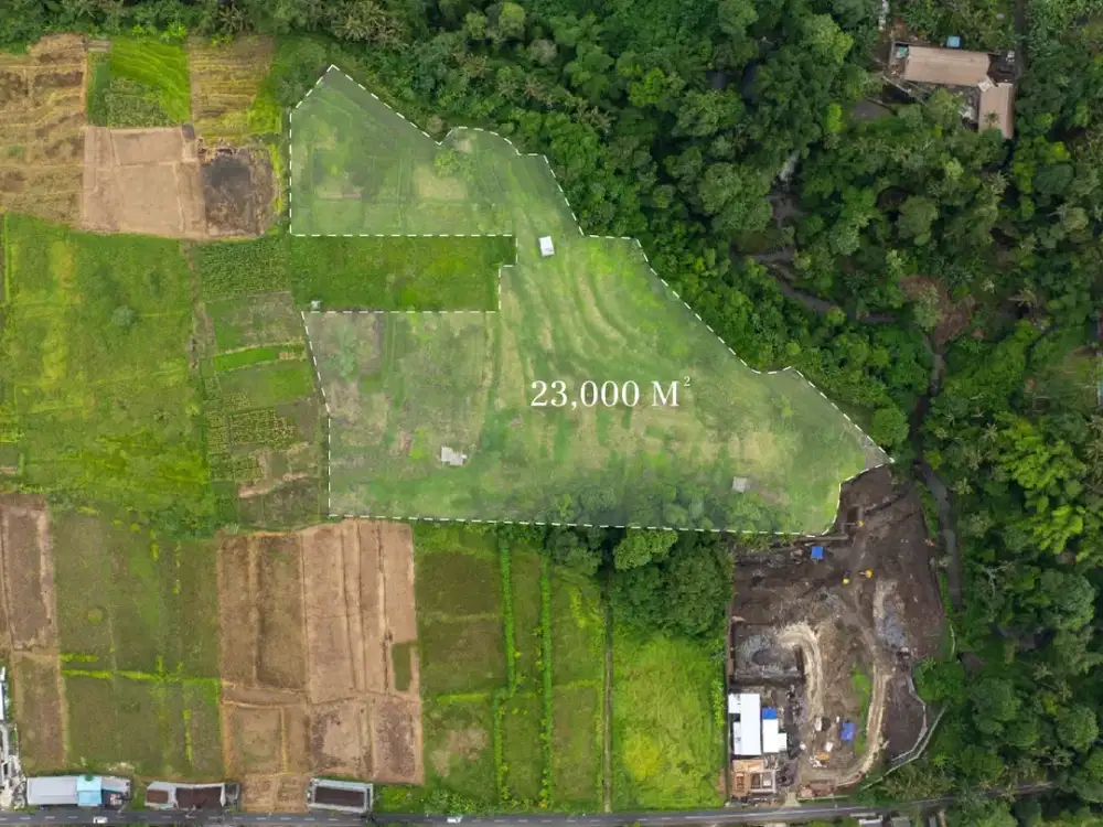 Tanah Freehold 2,3 Hektare dengan Pemandangan Sawah & Pedesaan di Kaba-Kaba
