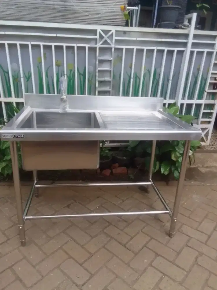 Single sink sayap kanan merk krischef ukuran 120x70x85