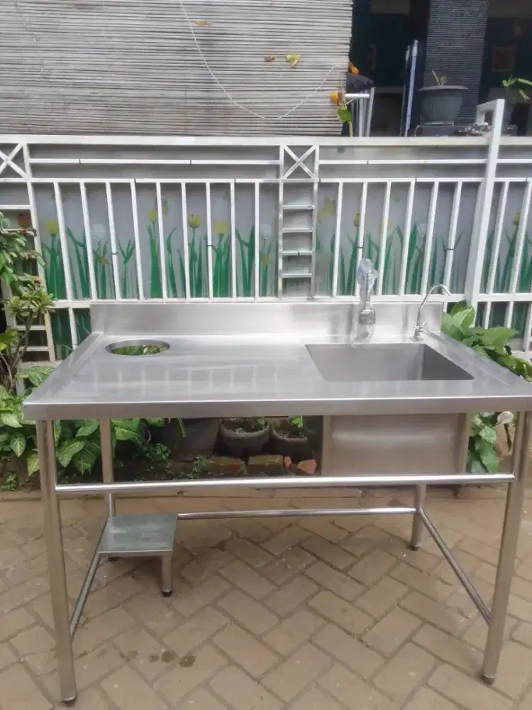 Single sink sayap kiri kran baru 120x70x85 diamter sink 50x50x30