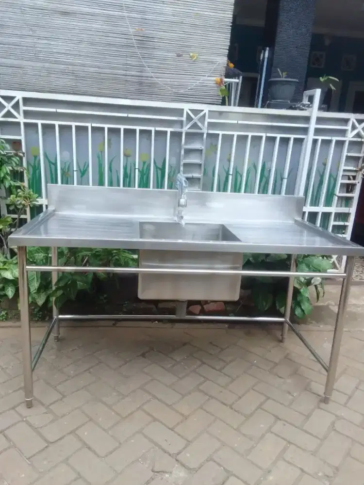 Single sink sayap kanan kiri kran baru ukuran 160x75x85