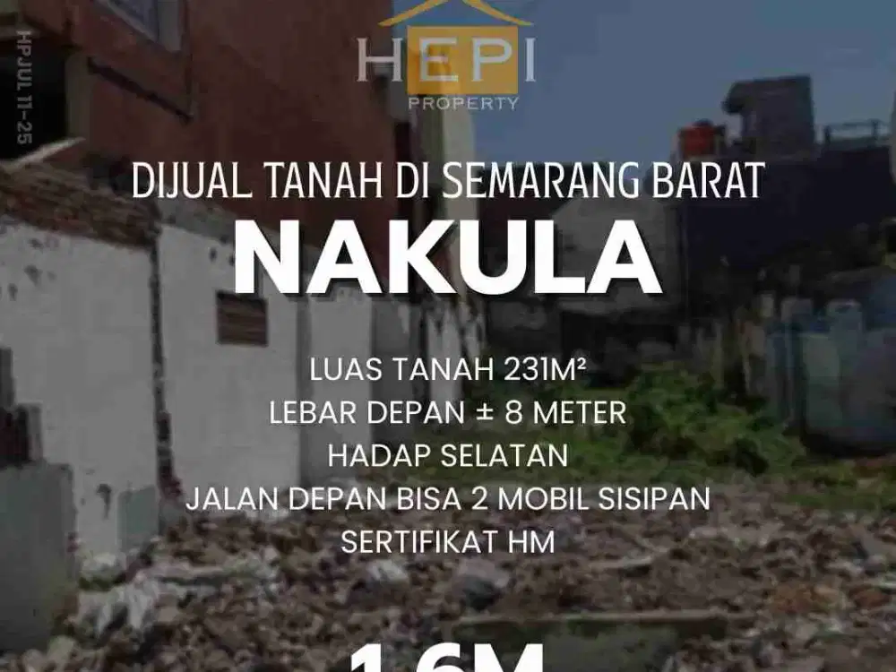 tanah kavling bentuk persegi di area kos. dekat kampus Udinus Semarang. cocok untuk investasi kos