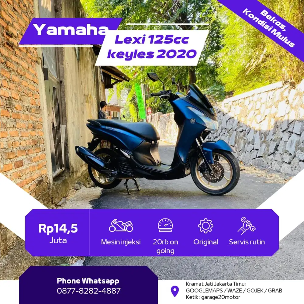 Yamaha LEXI 125cc vva bluecore keylles Tahun 2023