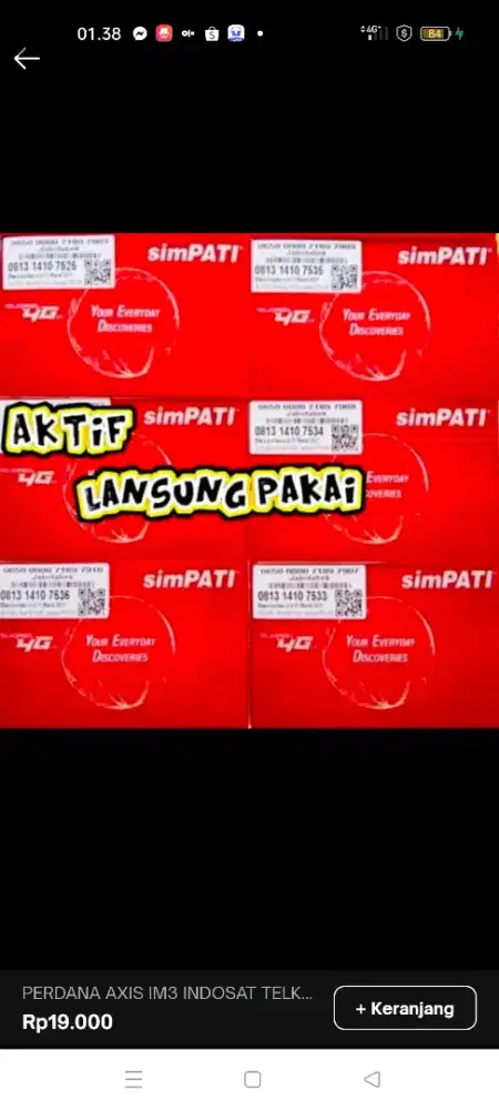 SUDAH REGISTRASI AKTIF TINGAL PAKAI KARTU PERDANA TELKOMSEL SIMPATI XL