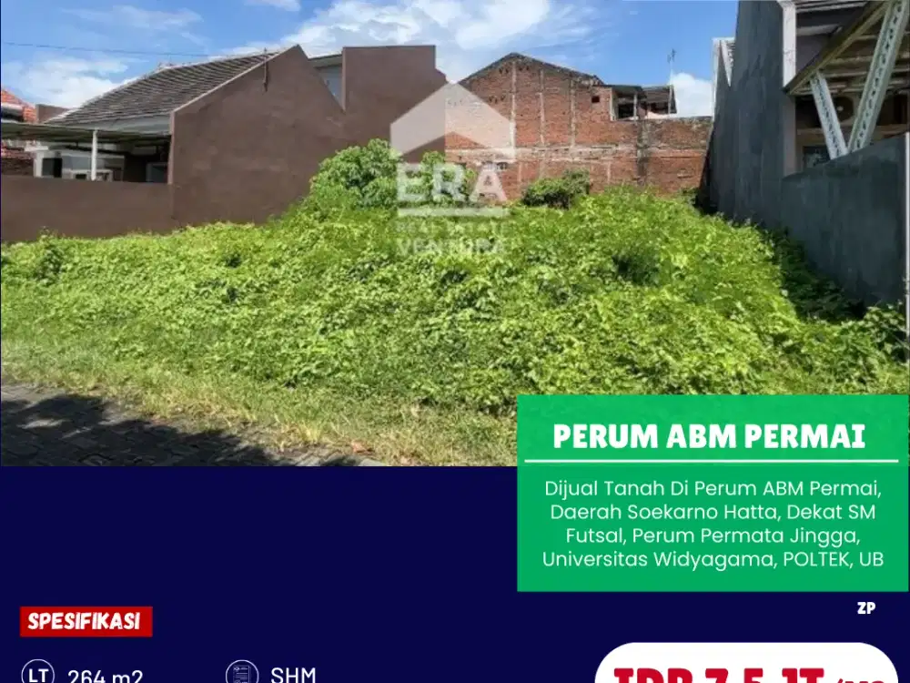 Dijual Tanah Di Perum ABM Permai, Daerah Soekarno Hatta