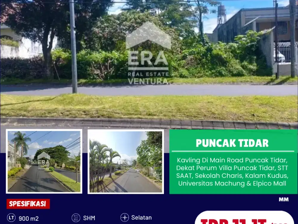 Kavling Di Main Road Puncak Tidar, Dekat Machung Dan Elpico Mall