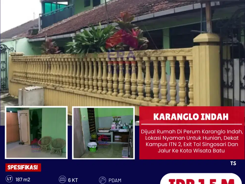 Rumah Di Perum Karanglo Indah, Dekat ITN 2 Dan Exit Tol Singosari