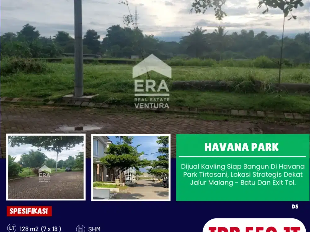 Dijual Kavling Siap Bangun Di Havana Park Tirtasani