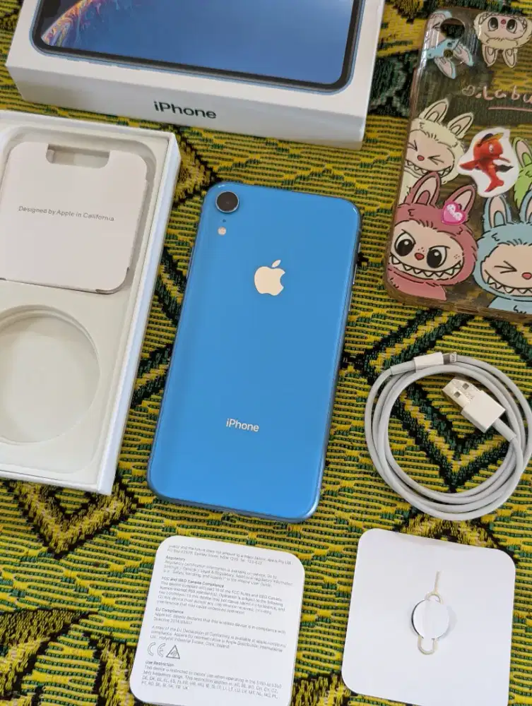 iPhone XR Blue 128GB Beacukai Setara Resmi iBox Fullset Slimbox