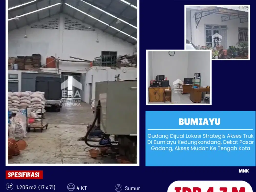 Gudang Dijual Lokasi Strategis Akses Truk Di Bumiayu Kedungkandang
