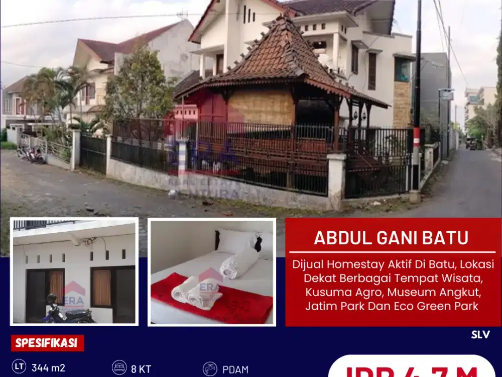 Dijual Homestay Aktif Di Batu, Lokasi Dekat Berbagai Tempat Wisata