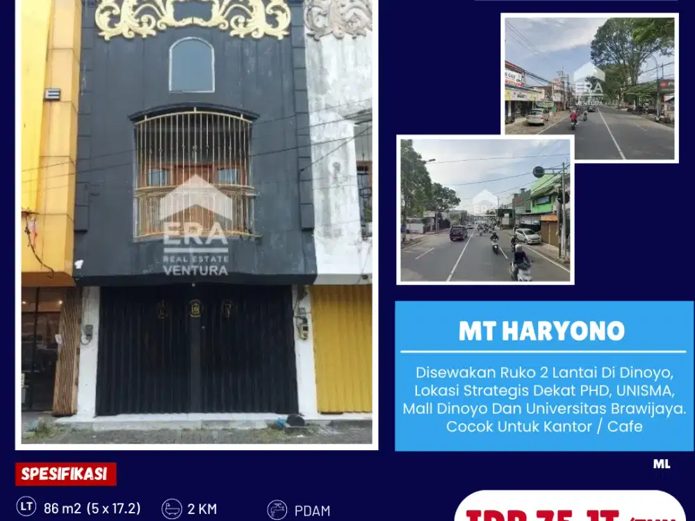 Ruko 2 Lantai Di Dinoyo, Lokasi Strategis Dekat PHD