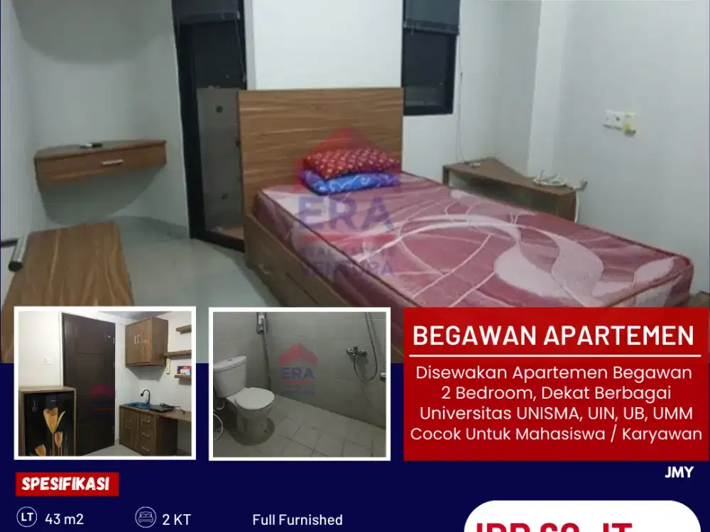 Disewakan Apartemen Begawan 2 Bedroom, Dekat Kampus