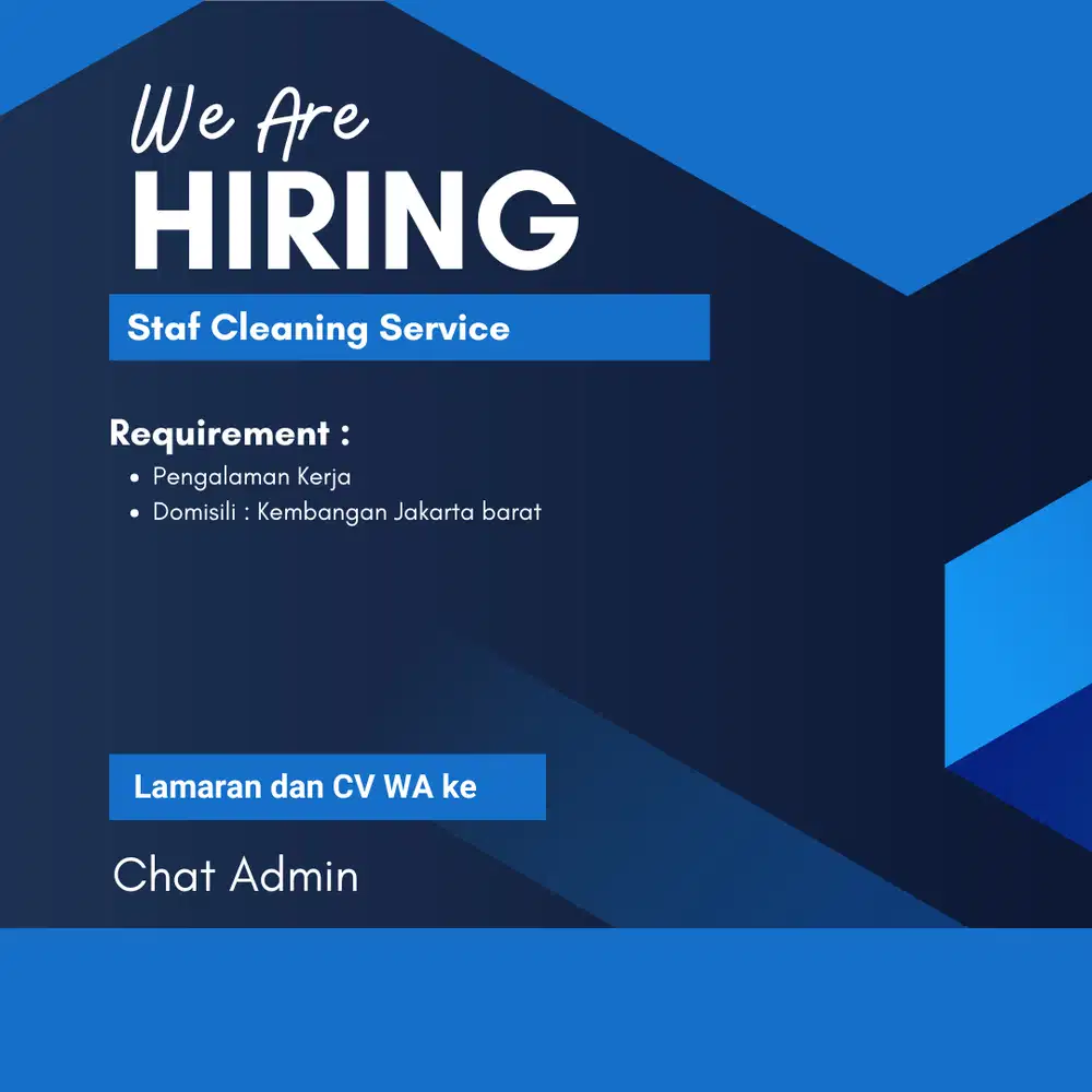 Lowongan Kerja Staff Cleaning Service