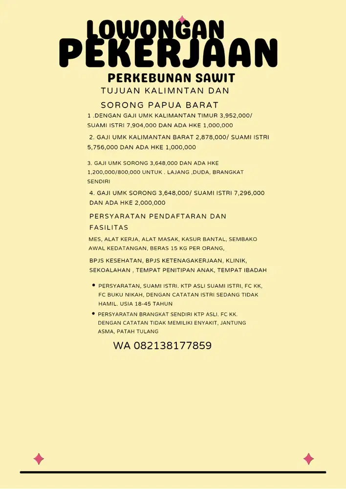 Lowongan kerja perkebunan sawit akad Jawa tengah Banjarnegara