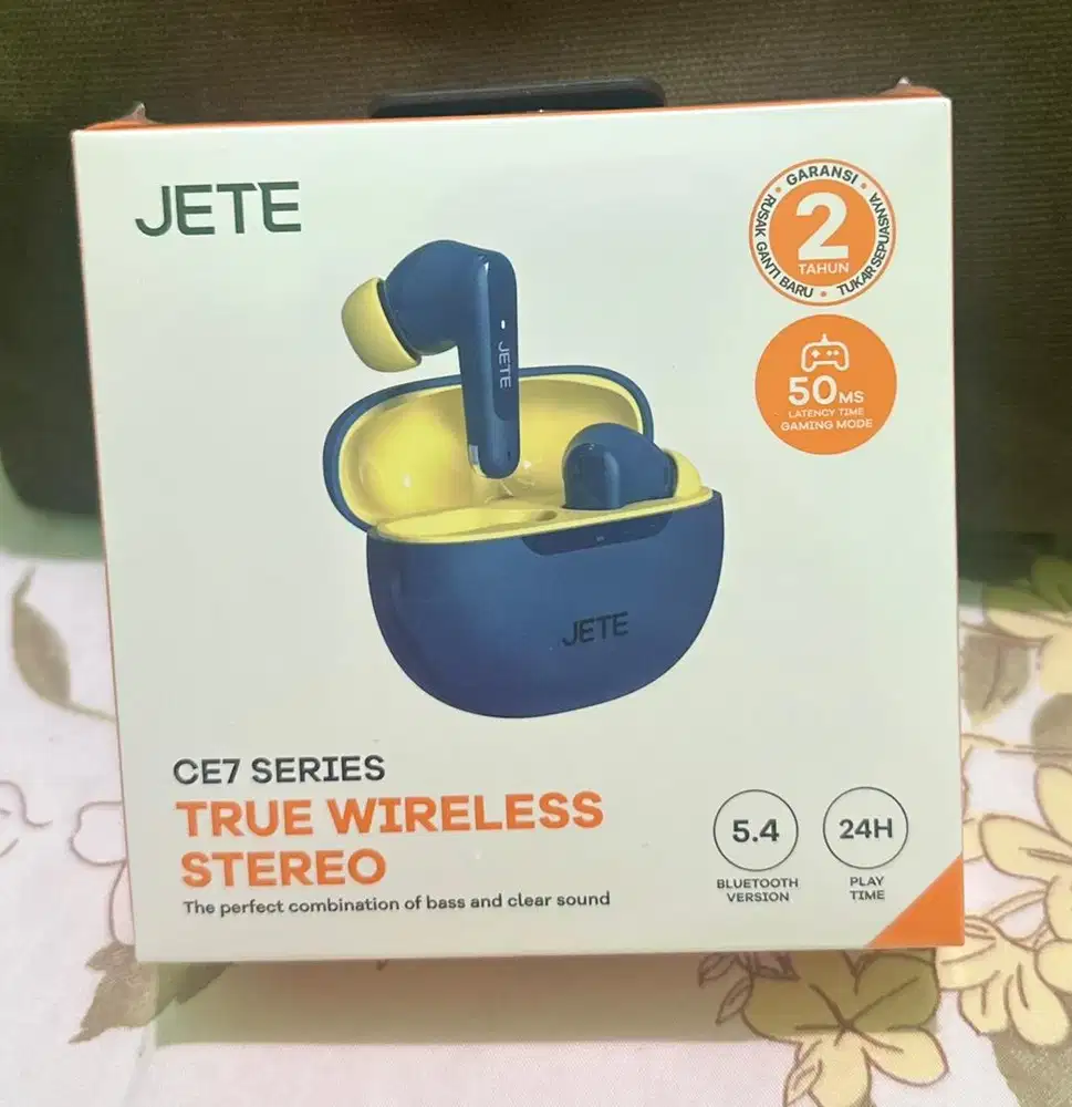 JETE - CE7 TWS Earphone Headset navy yellow