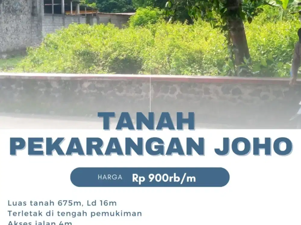 TANAH PEKARANGAN SHM DI TENGAH PEMUKIMAN JOHO, PRAMBANAN