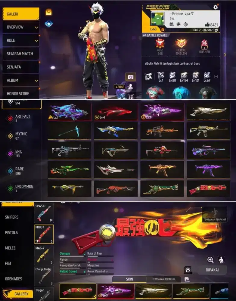 @DI JUAL AKUN FIRE FIRE MURAH AMAN DAN TERPERCAYA DI JAMIN AMAN