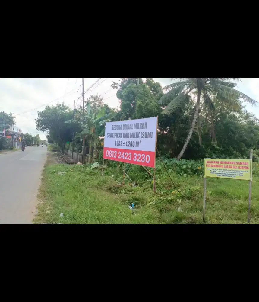 TURUN HARGA !! JUAL CEPAT !! TANAH PINGGIR JALAN RAYA  KETAPANG KALBAR