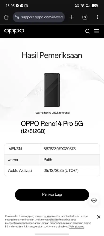 Oppo Reno 14 Pro 5G 12/512 Open Book ( Baru buka dus) Harga Termurah