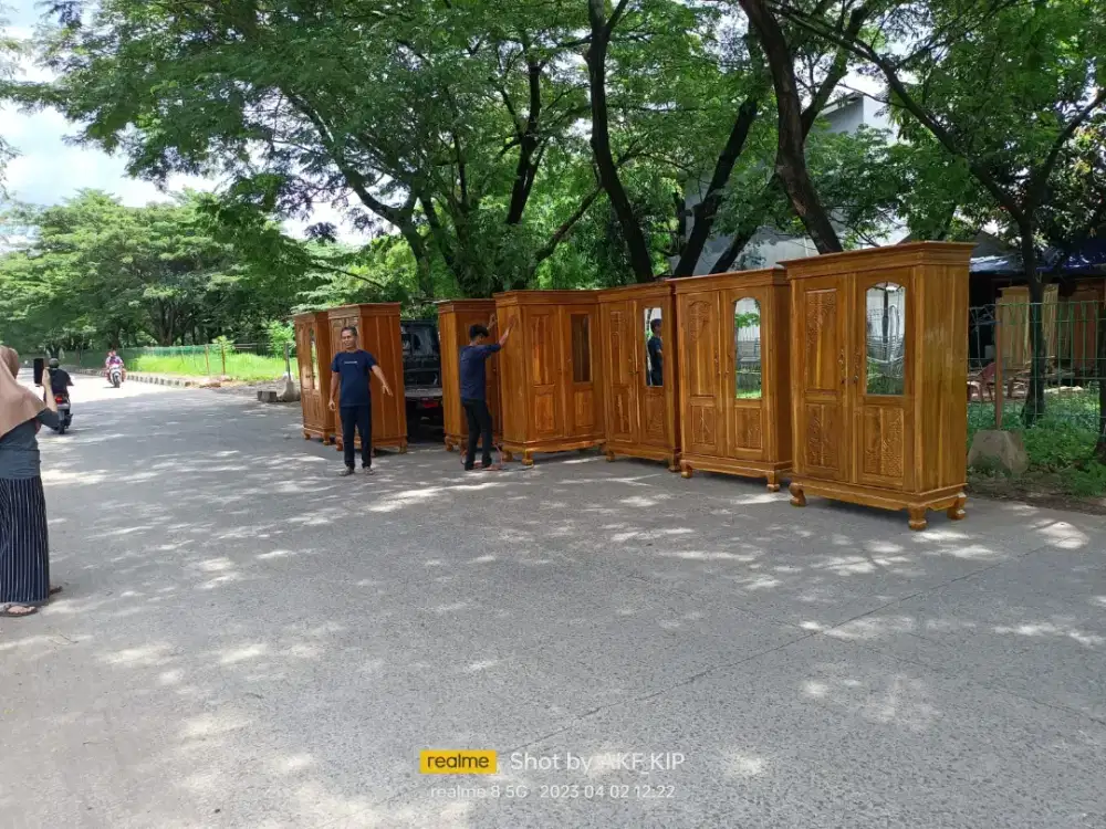 Lemari pakaian pintu 2 kayu jati