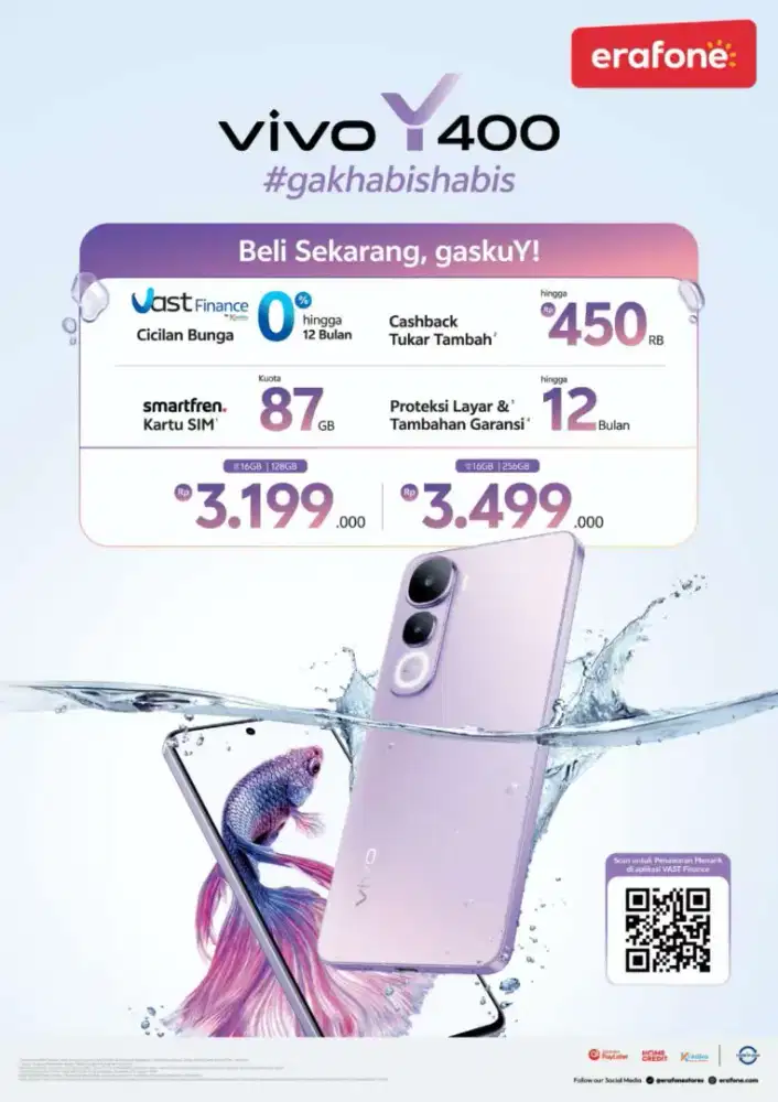 VIVO Y400 BISA REKAM BAWAH AIR BANYAK PROMO, CICILAN DAN TUKAR TAMBAH
