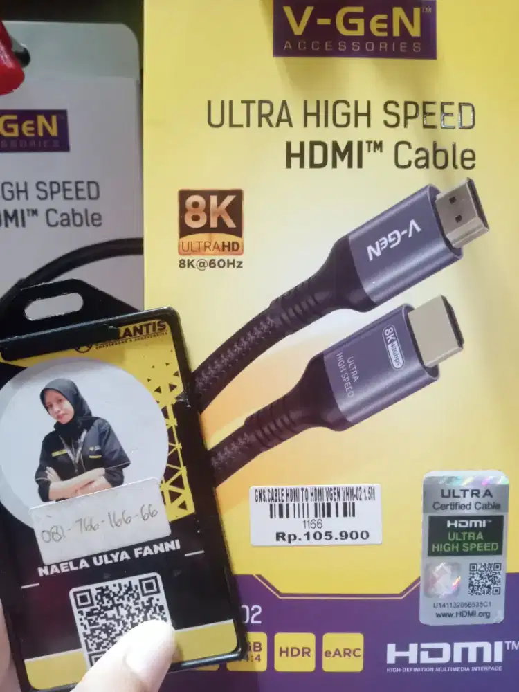 CABLE HDMI TO HDMI VGEN VHM-02 1,5M| ATLANTIS DAHSYAT