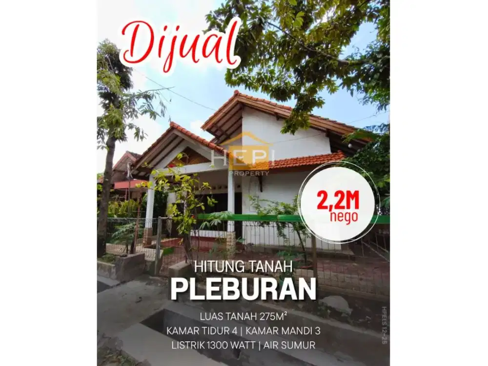Dijual Hitung Tanah di Pleburan Semarang