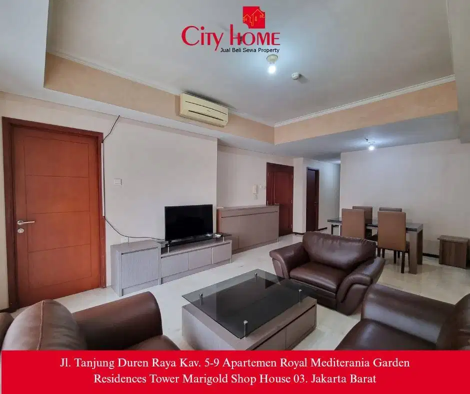 Dijual Cepat Apartemen 3BR+  Full Furnished Royal Mediterania Garden