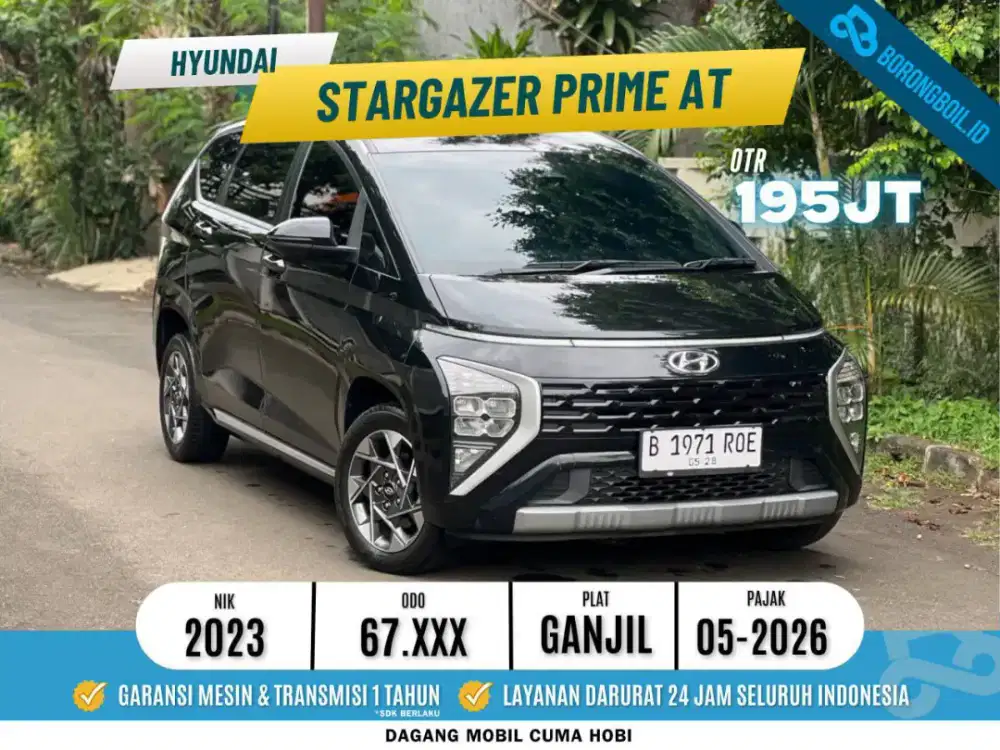 TDP 5 Juta! Hyundai Stargazer Prime Captain Seat AT 2023 Hitam 2022
