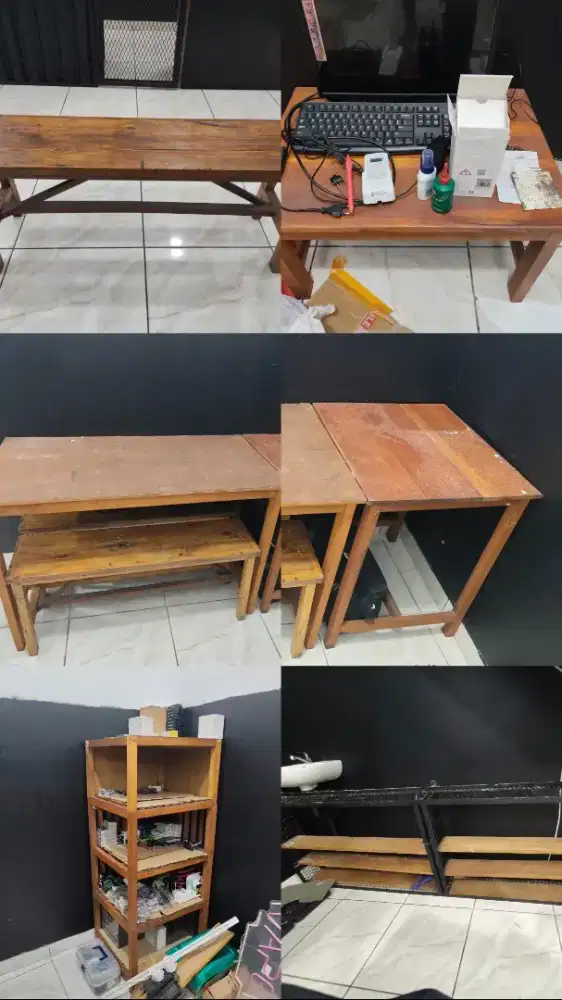 KURSI / BANGKU / MEJA KAYU / RAK BARANG KAYU / RAK GANTUNG BESI