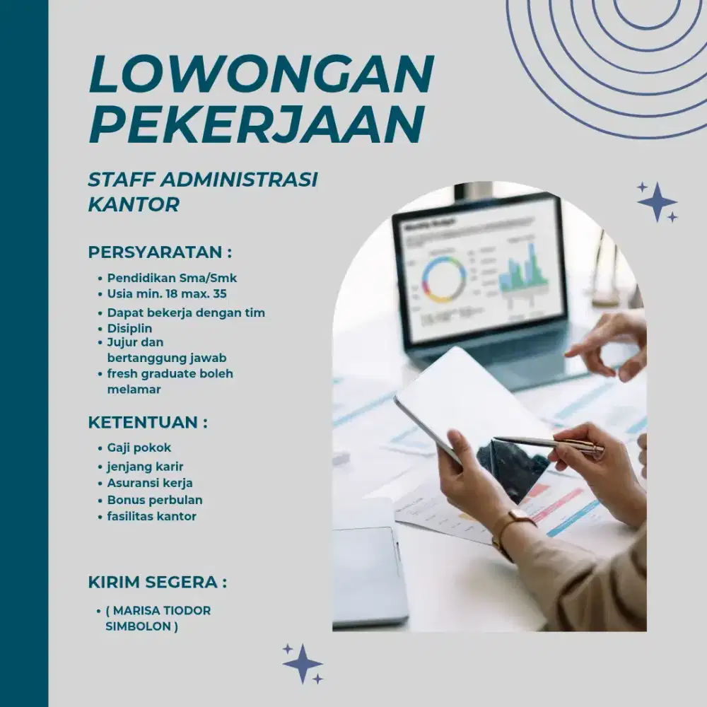 DI BUTUHKAN LOWONGAN PEKERJAAN STAFF ADMINISTRASI KANTOR