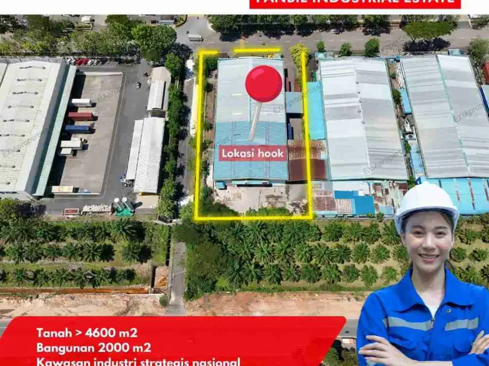 dijual gudang hook  4600m2 industrial Park Panbil Batam