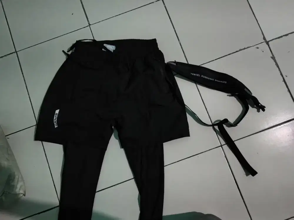 Dijual celana running dan tas running