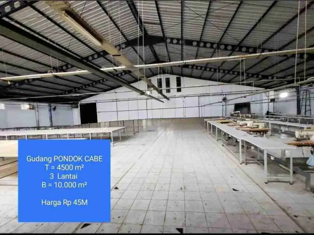 Gudang Martadinata Raya ex Pabrik tenang 7menit pintu Toll