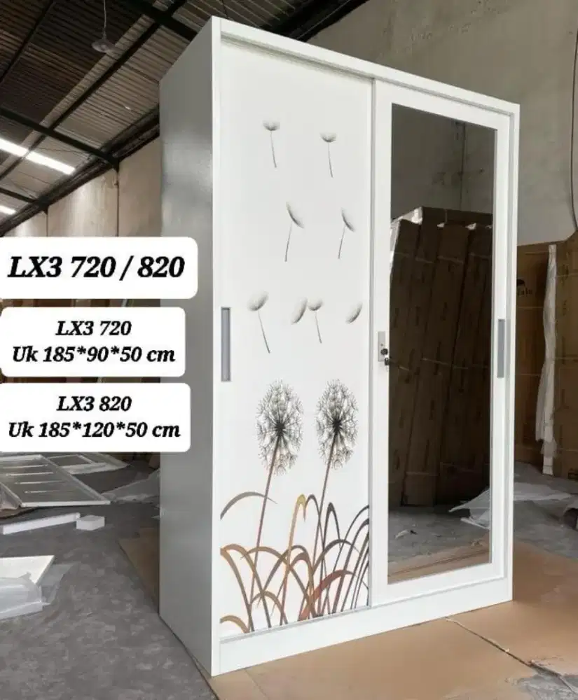 Lemari Pakaian Besi Pintu Sliding Bufallo LX3 720-820