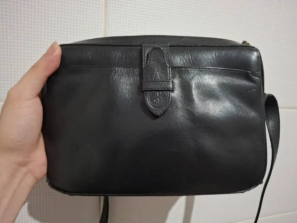 Charles Louvier Vintage Designer Leather Purse, black