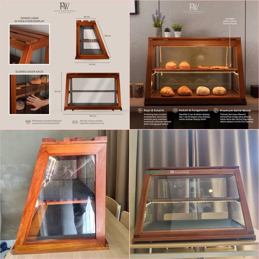 Cafe food display / Etalase Display Makanan (lampu kuning)