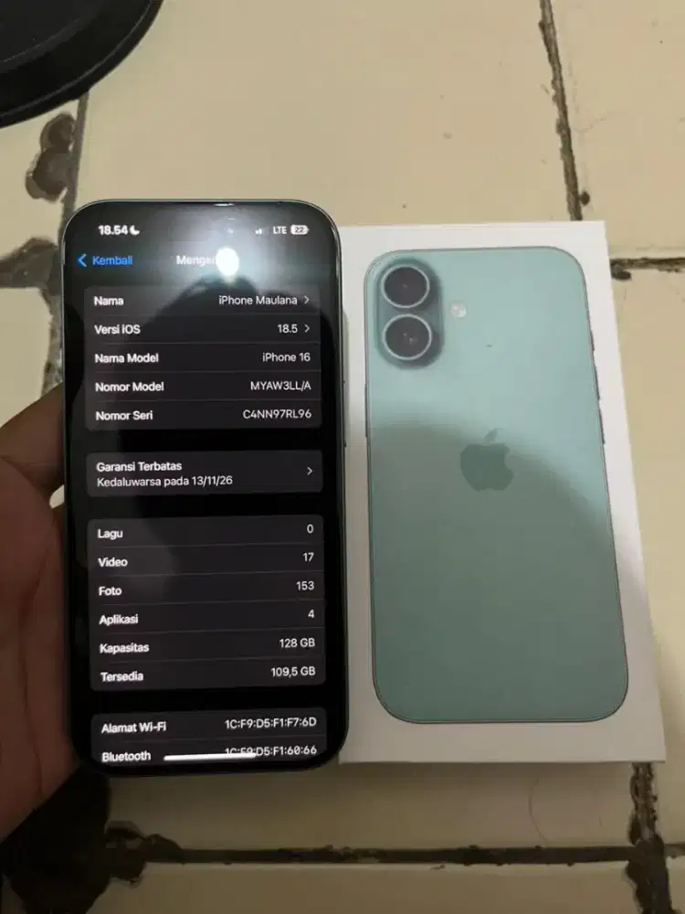 iPhone 16 Teal 128gb Inter