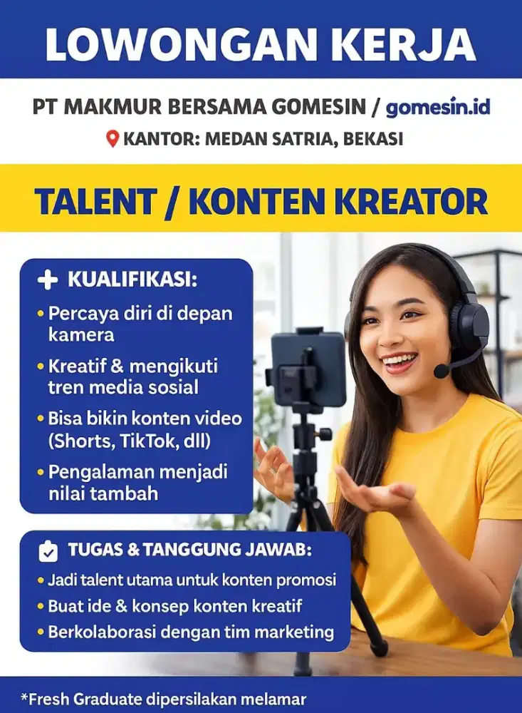 Sales Online Offline / talent konten kreator